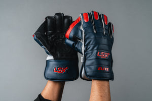 LSR SPORTS - Elite Red & Dark Blue Wicket-Keeper Gloves